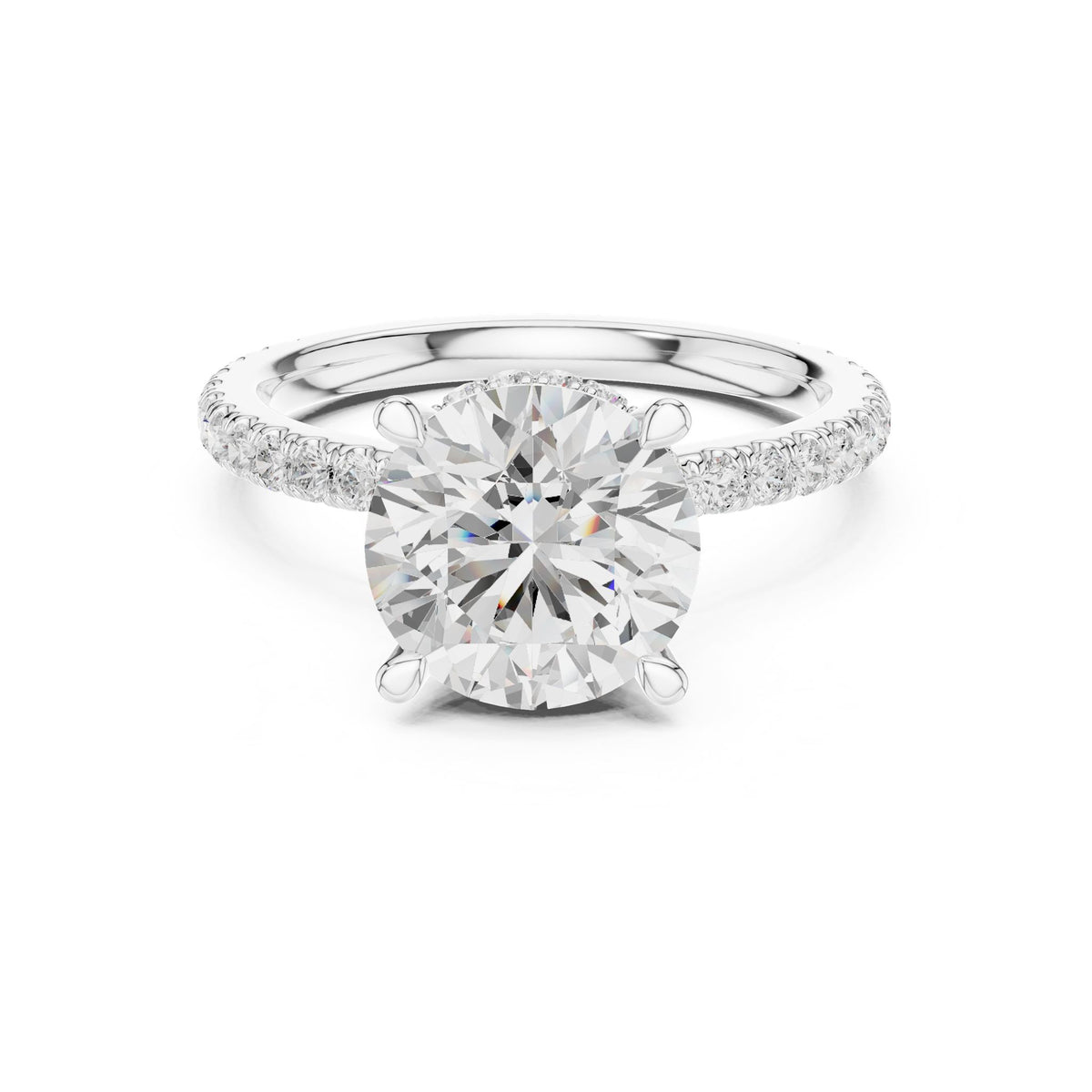 Round Halo Lab Grown Diamond Engagement Ring