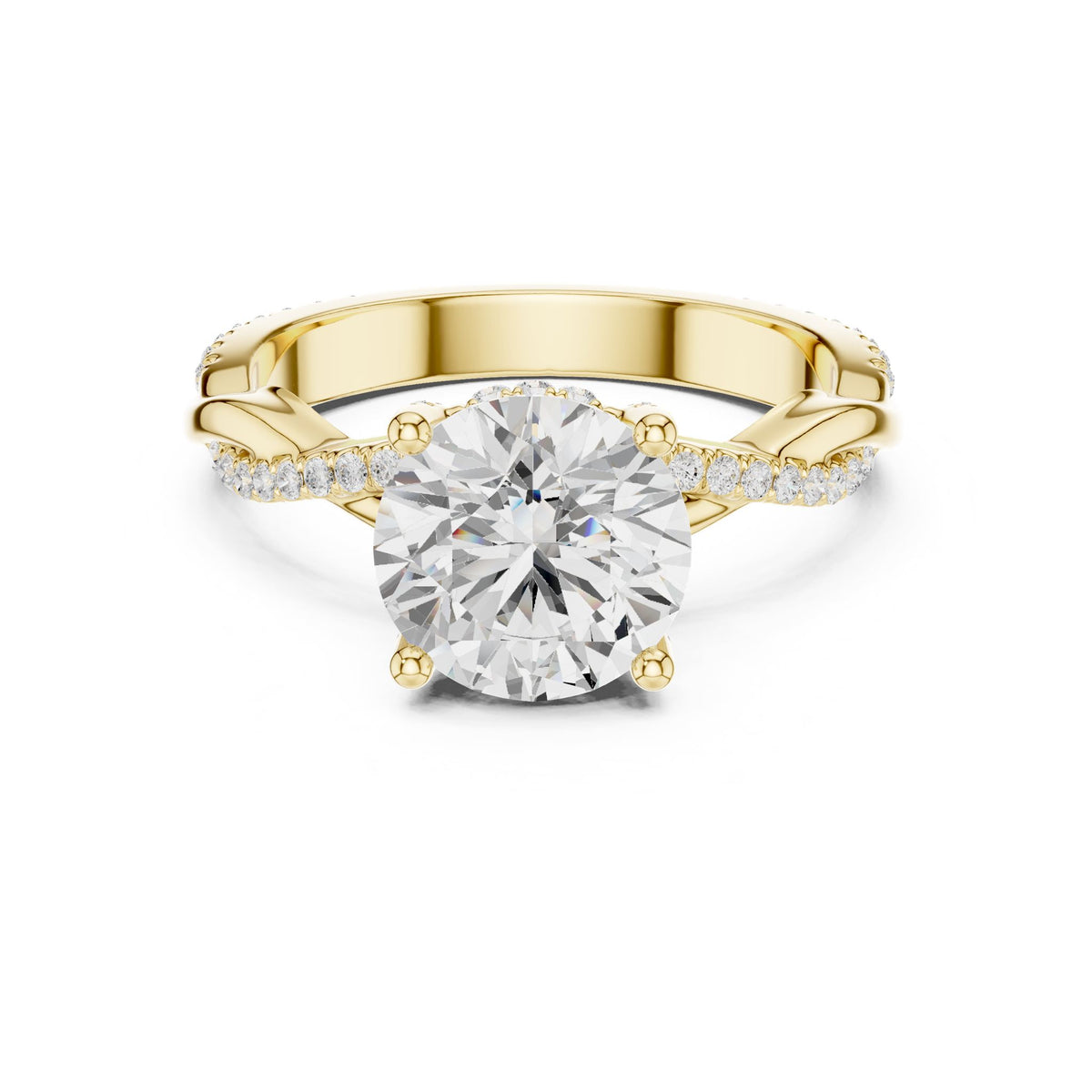 Round Hidden Halo Lab Grown Diamond Engagement Ring