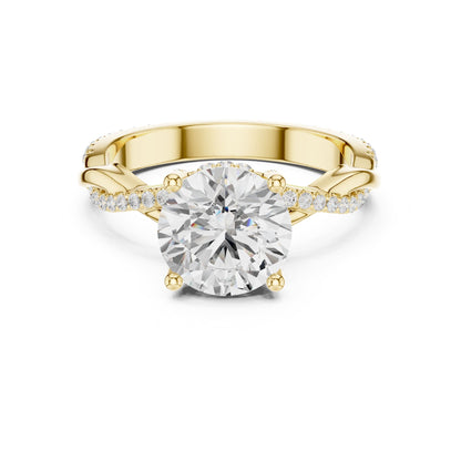 Round Hidden Halo Lab Grown Diamond Engagement Ring