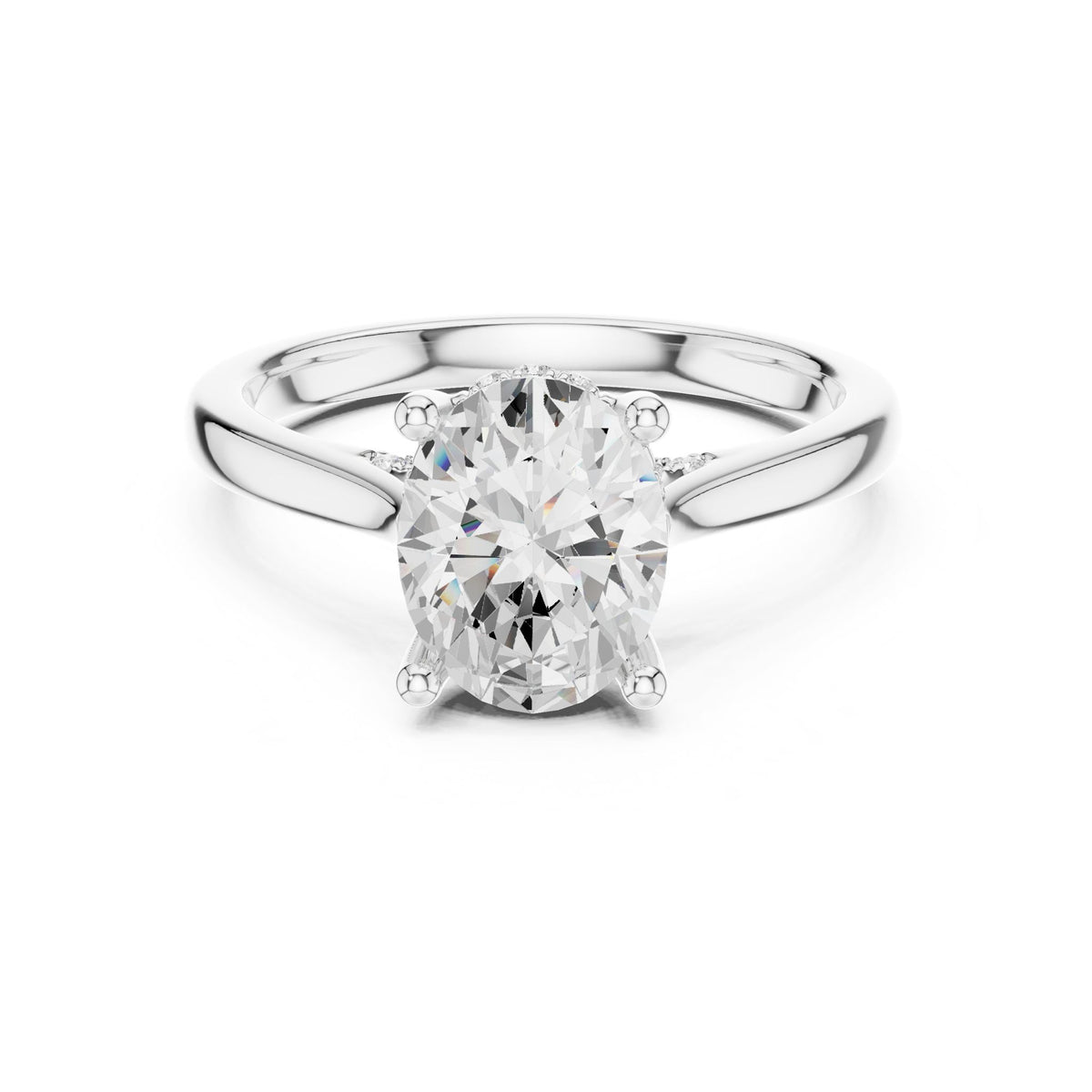 Round Hidden Halo Lab Grown Diamond Engagement Ring