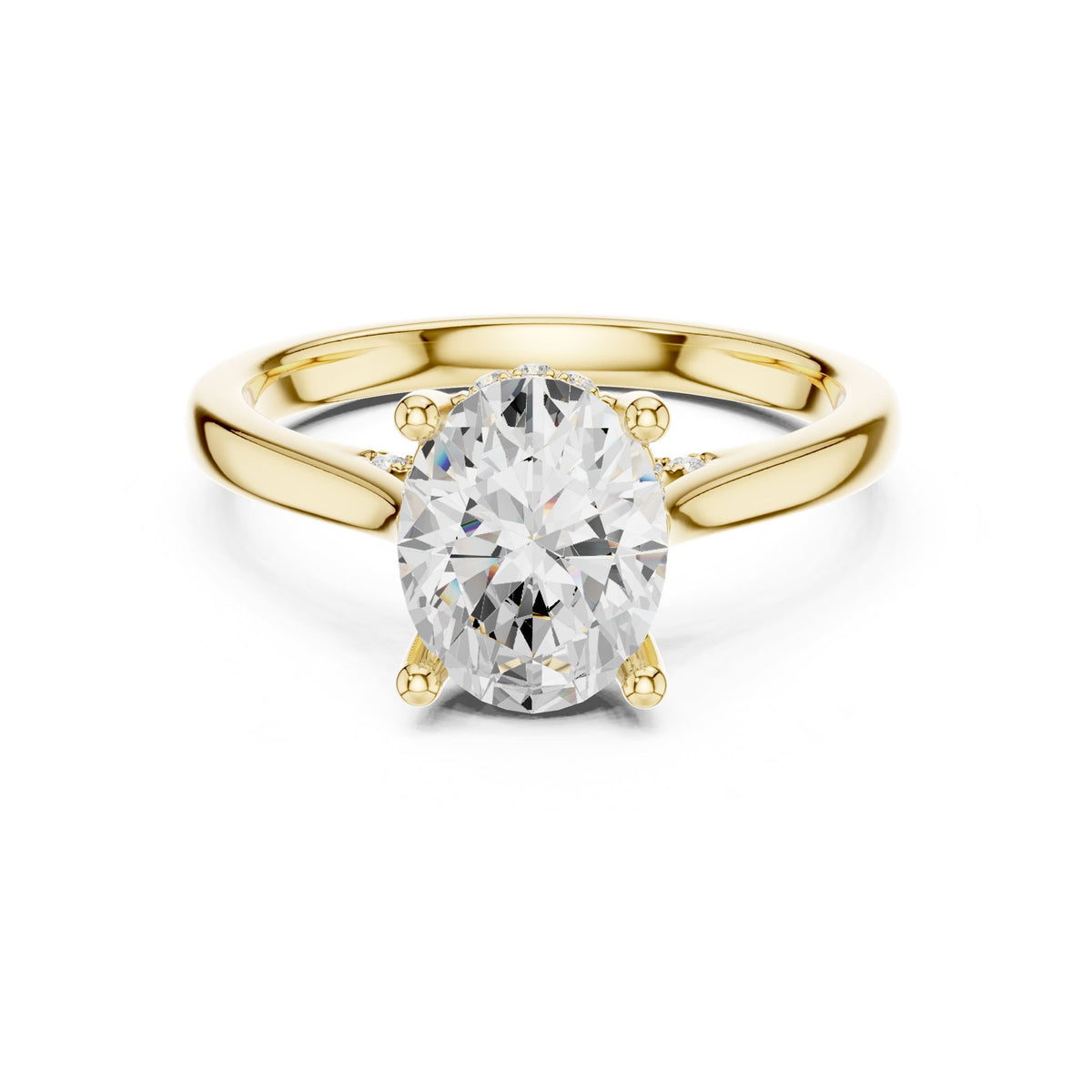 Round Hidden Halo Lab Grown Diamond Engagement Ring