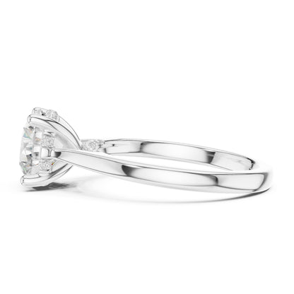 Round Hidden Halo Lab Grown Diamond Engagement Ring