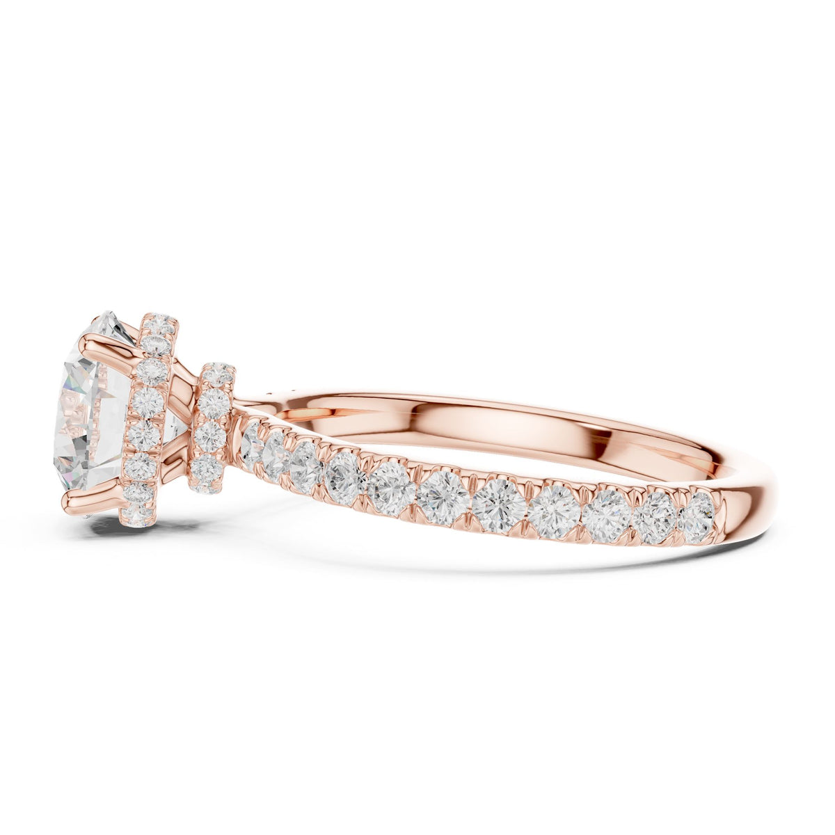 Round Hidden Halo Lab Grown Diamond Engagement Ring