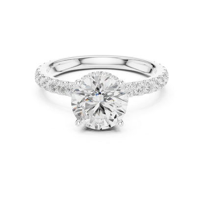 Round Hidden Halo Lab Grown Diamond Engagement Ring