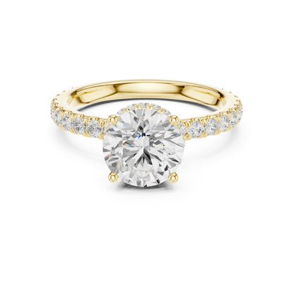 Round Hidden Halo Lab Grown Diamond Engagement Ring