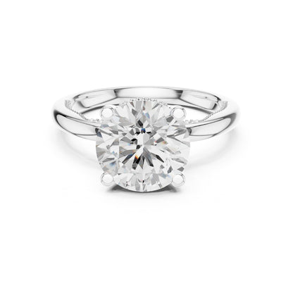 Round Hidden Halo Lab Grown Diamond Engagement Ring