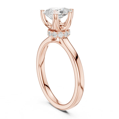 Round Hidden Halo Lab Grown Diamond Engagement Ring