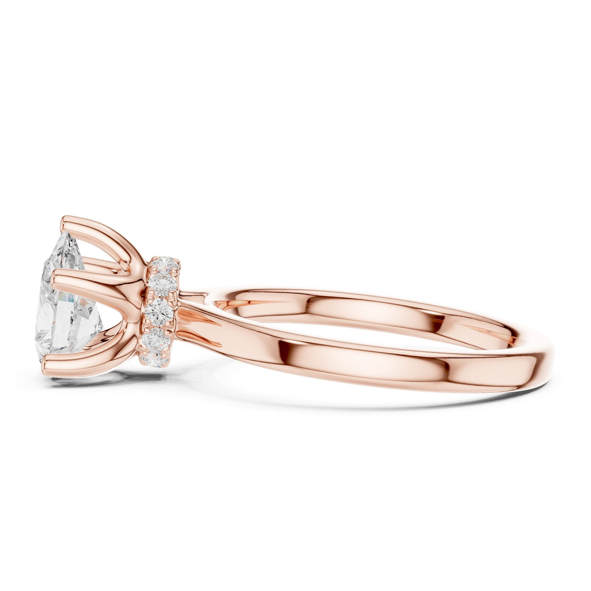 Round Hidden Halo Lab Grown Diamond Engagement Ring