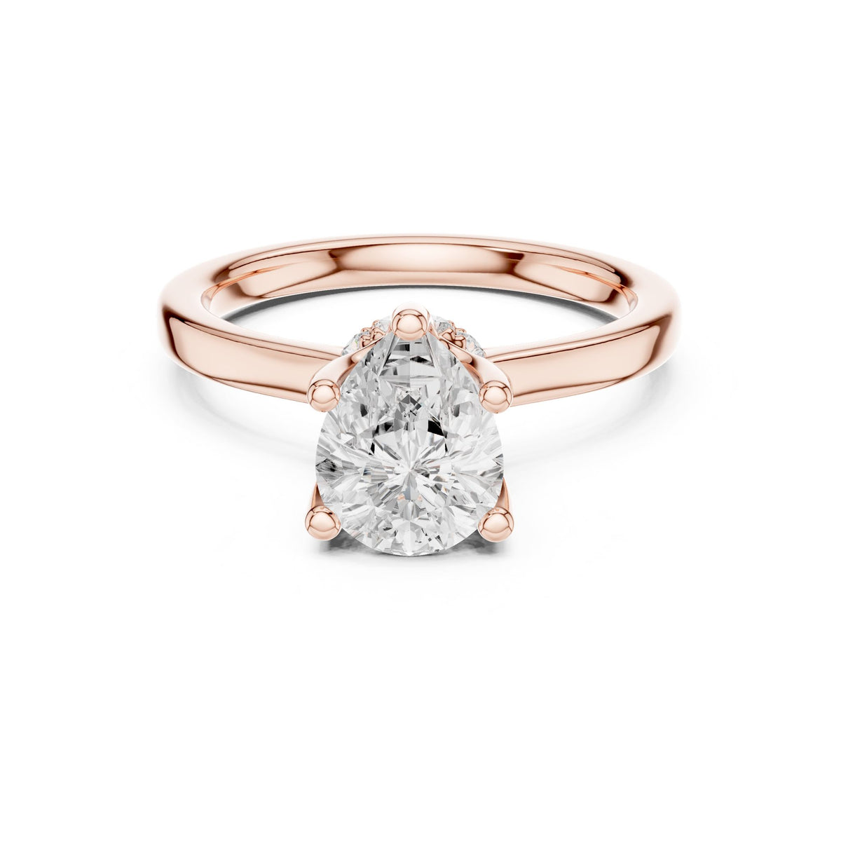 Round Hidden Halo Lab Grown Diamond Engagement Ring