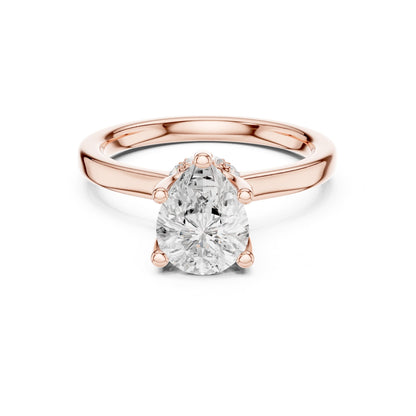 Round Hidden Halo Lab Grown Diamond Engagement Ring