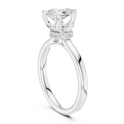 Round Hidden Halo Lab Grown Diamond Engagement Ring