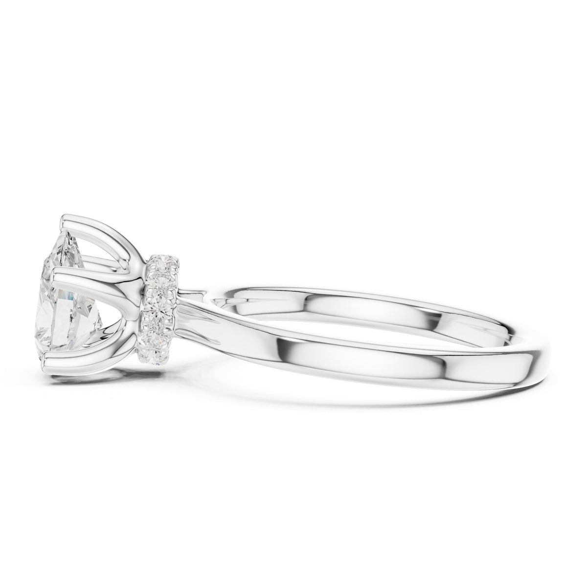 Round Hidden Halo Lab Grown Diamond Engagement Ring