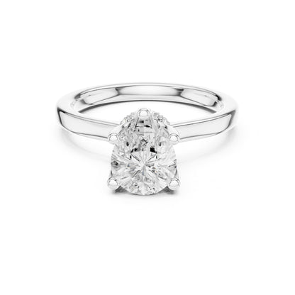Round Hidden Halo Lab Grown Diamond Engagement Ring
