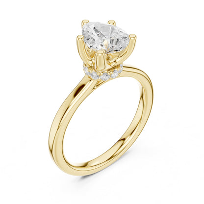 Round Hidden Halo Lab Grown Diamond Engagement Ring