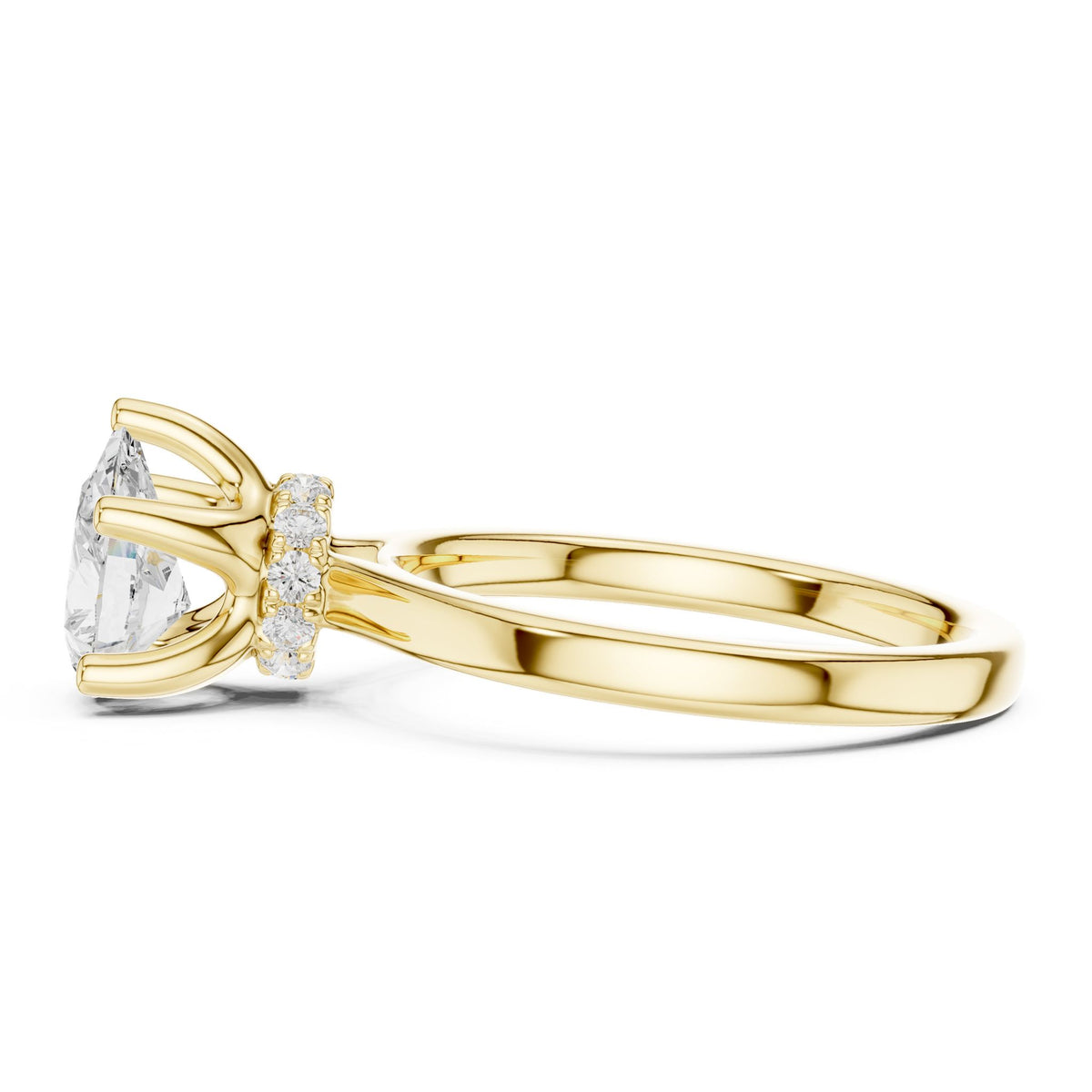 Round Hidden Halo Lab Grown Diamond Engagement Ring