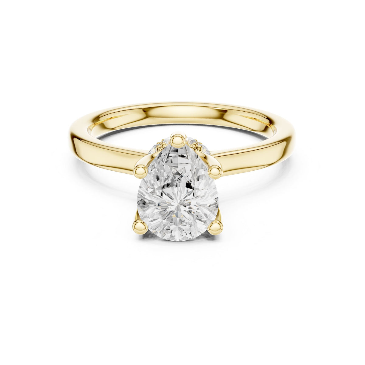 Round Hidden Halo Lab Grown Diamond Engagement Ring
