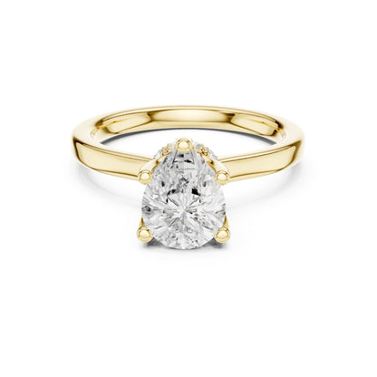 Round Hidden Halo Lab Grown Diamond Engagement Ring