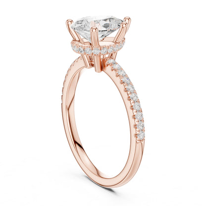 Round Hidden Halo Lab Grown Diamond Engagement Ring