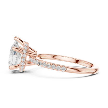 Round Hidden Halo Lab Grown Diamond Engagement Ring
