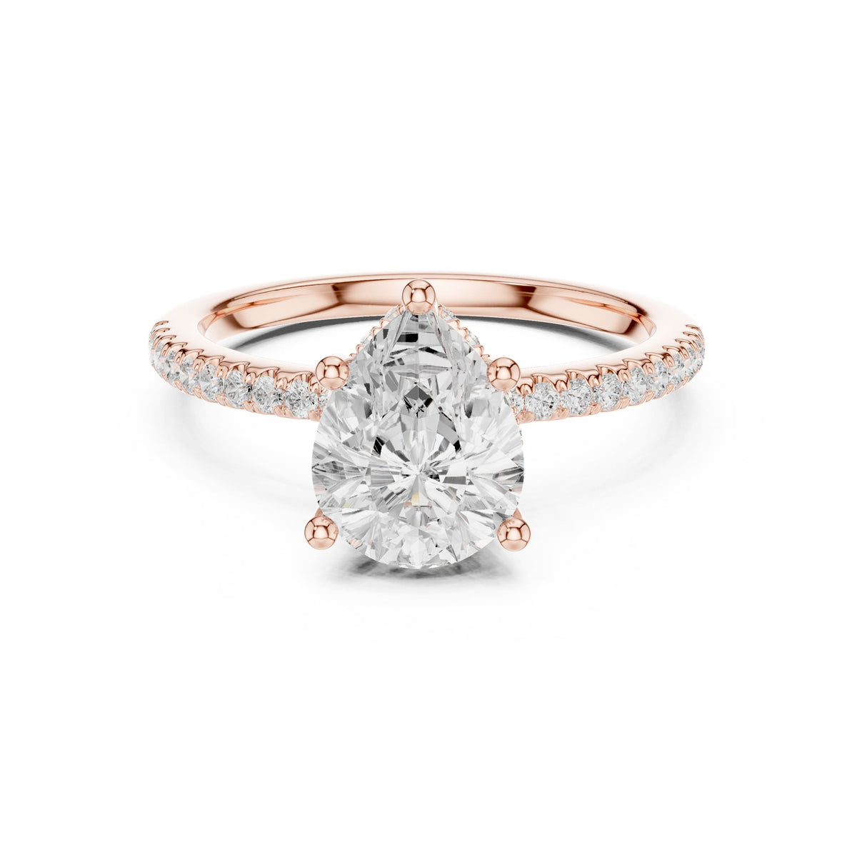 Round Hidden Halo Lab Grown Diamond Engagement Ring