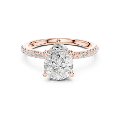 Round Hidden Halo Lab Grown Diamond Engagement Ring