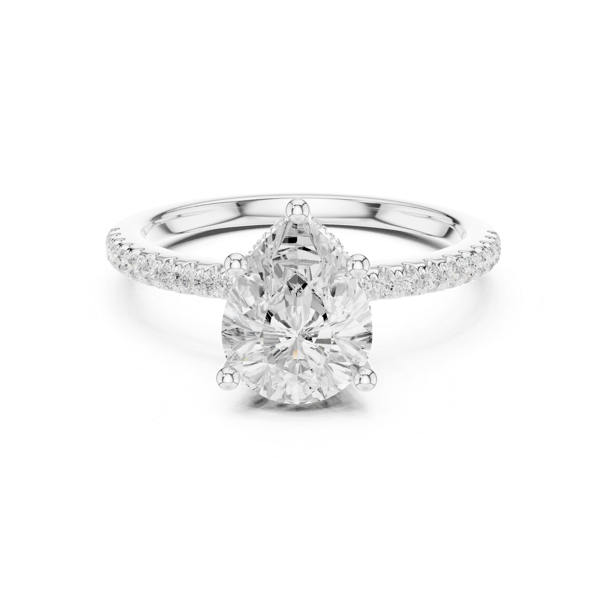 Round Hidden Halo Lab Grown Diamond Engagement Ring