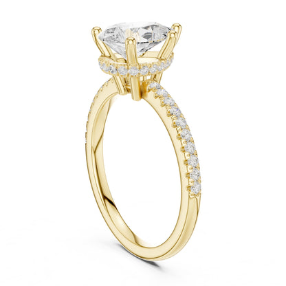 Round Hidden Halo Lab Grown Diamond Engagement Ring