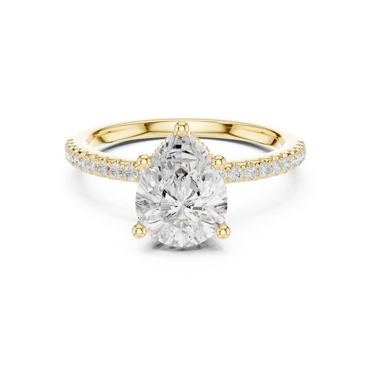 Round Hidden Halo Lab Grown Diamond Engagement Ring