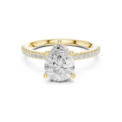 Round Hidden Halo Lab Grown Diamond Engagement Ring