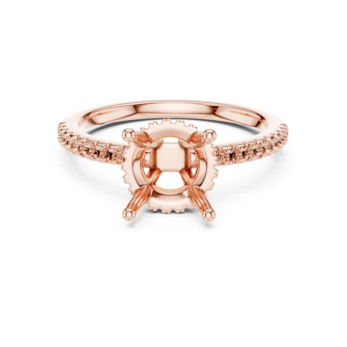 Round Hidden Halo Lab Grown Diamond Engagement Ring