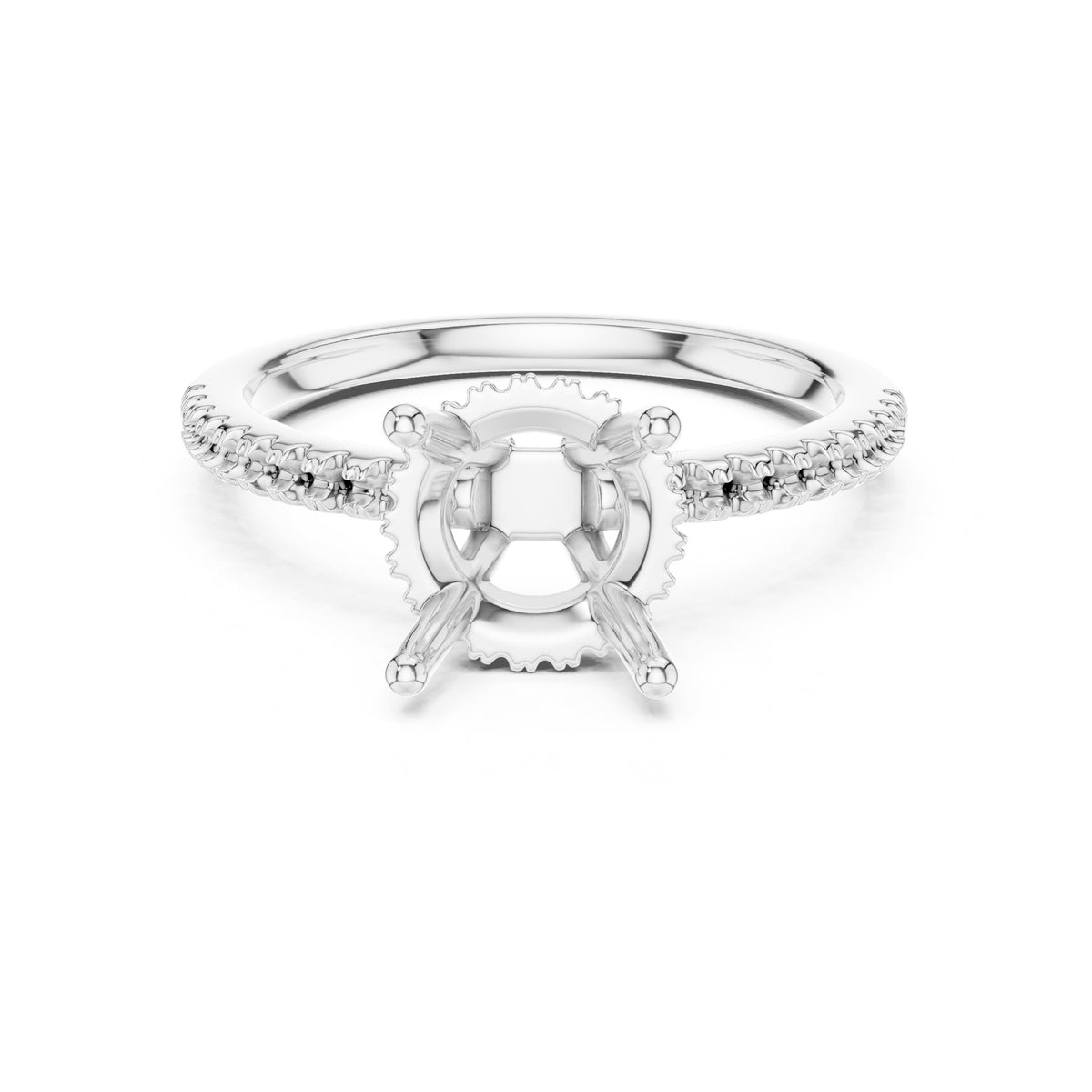 Round Hidden Halo Lab Grown Diamond Engagement Ring