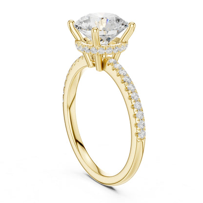 Round Hidden Halo Lab Grown Diamond Engagement Ring