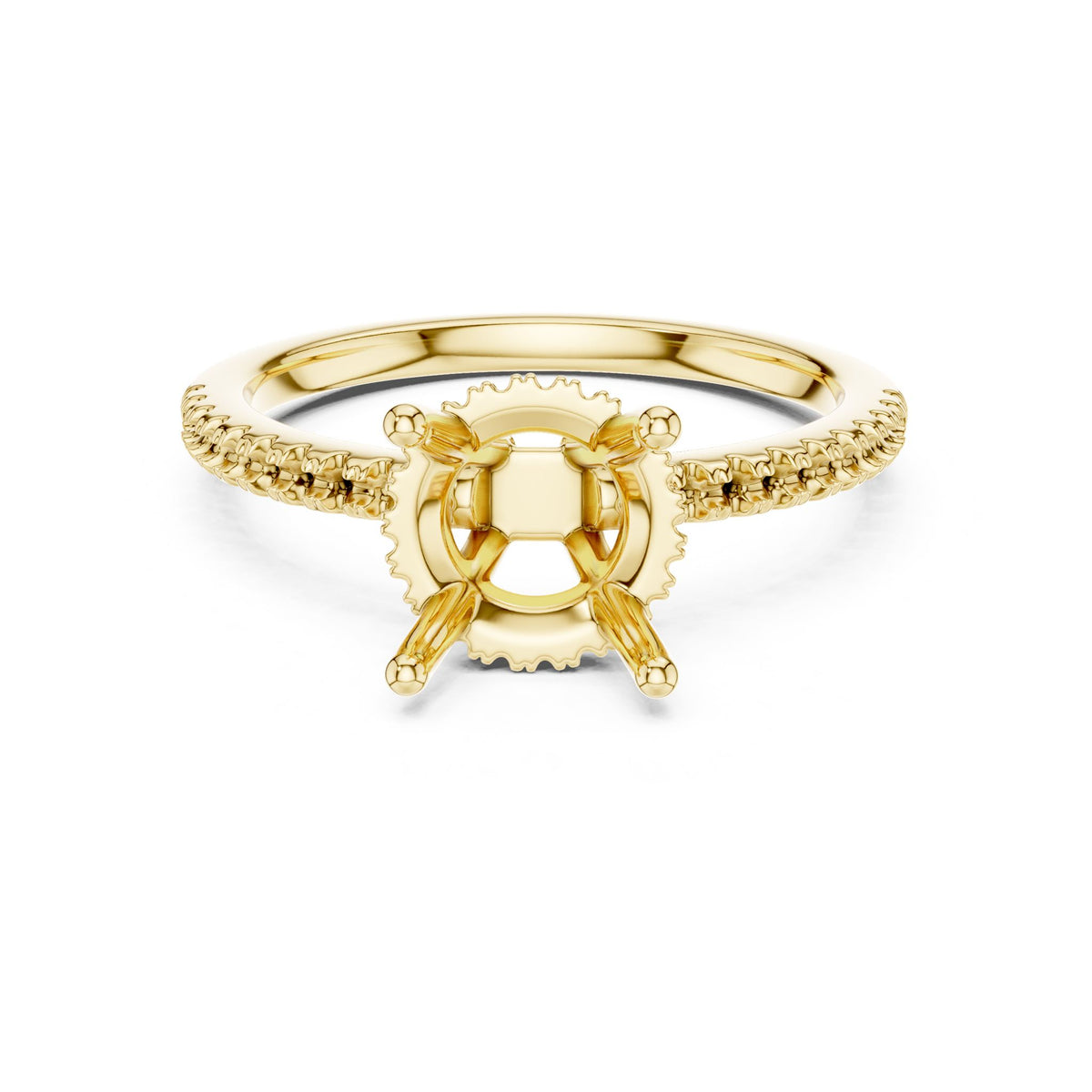 Round Hidden Halo Lab Grown Diamond Engagement Ring