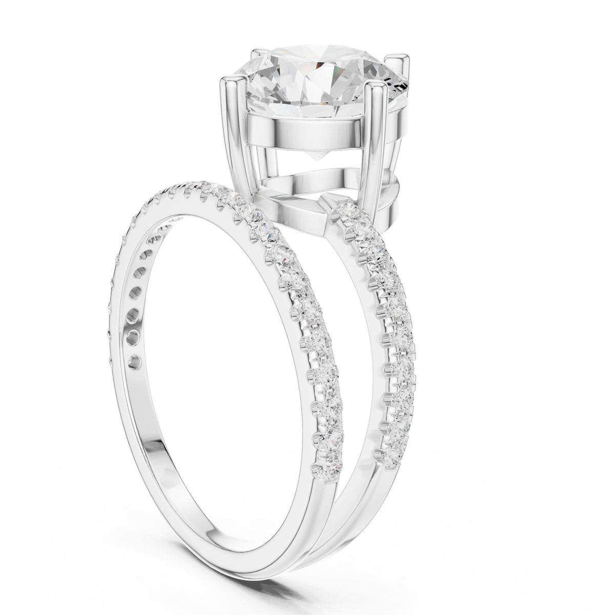 Round Hidden Halo Lab Grown Diamond Engagement Ring