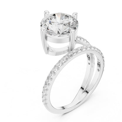 Round Hidden Halo Lab Grown Diamond Engagement Ring