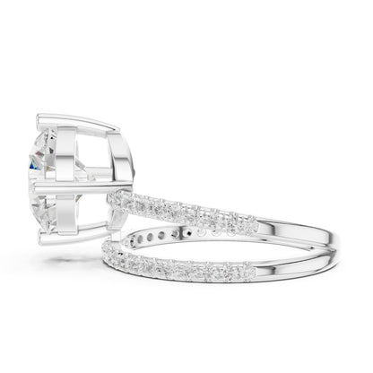 Round Hidden Halo Lab Grown Diamond Engagement Ring