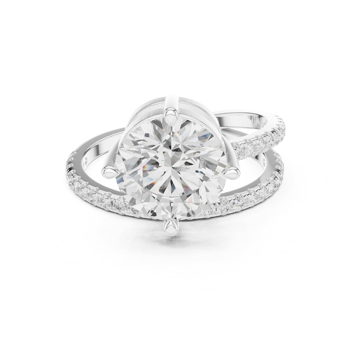 Round Hidden Halo Lab Grown Diamond Engagement Ring