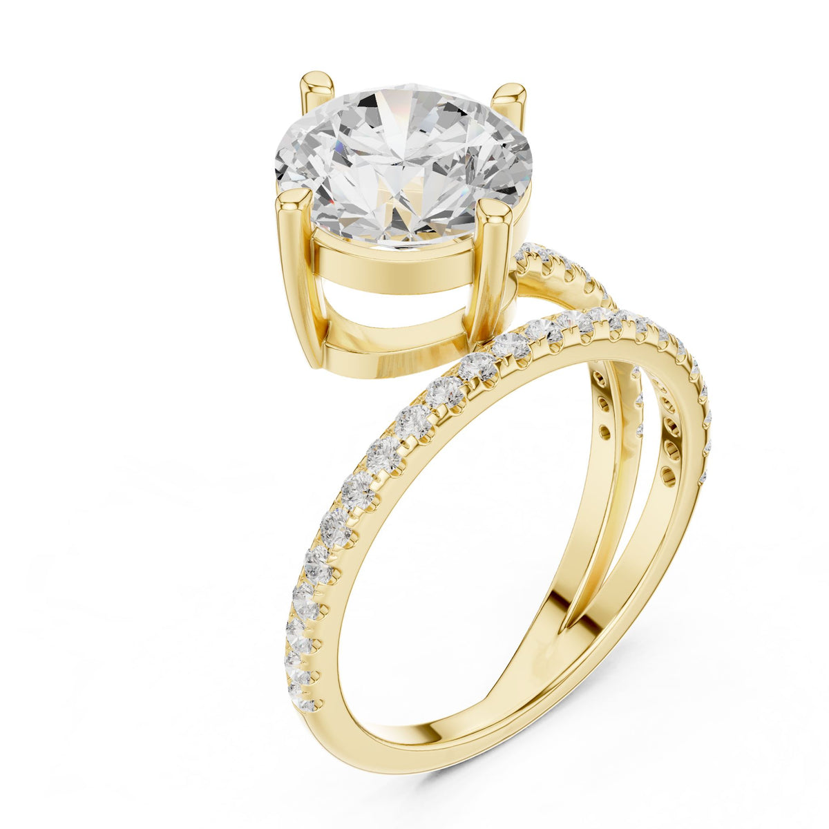 Round Hidden Halo Lab Grown Diamond Engagement Ring