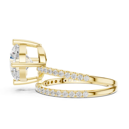 Round Hidden Halo Lab Grown Diamond Engagement Ring