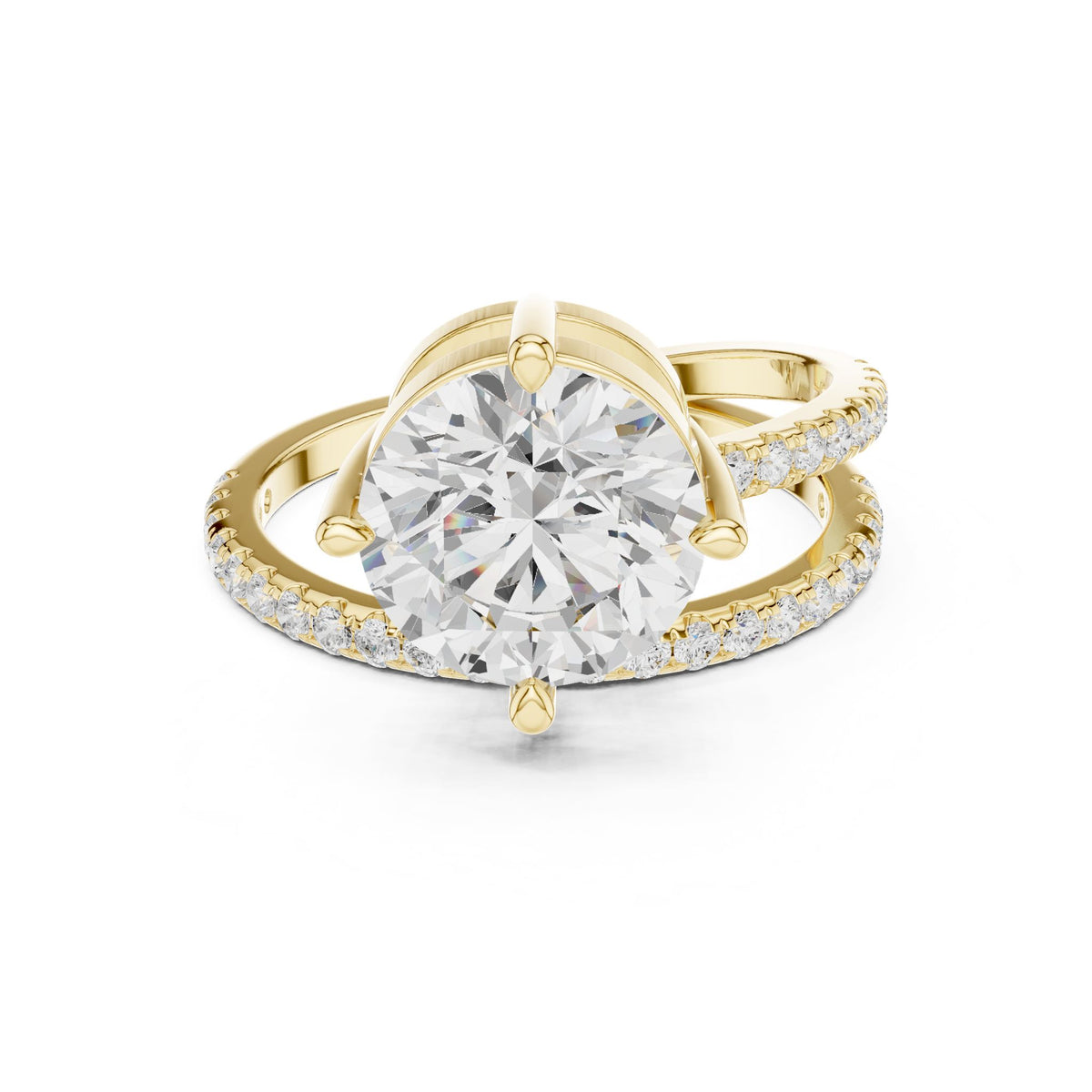Round Hidden Halo Lab Grown Diamond Engagement Ring