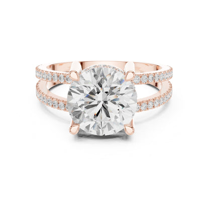 Round Hidden Halo Lab Grown Diamond Engagement Ring