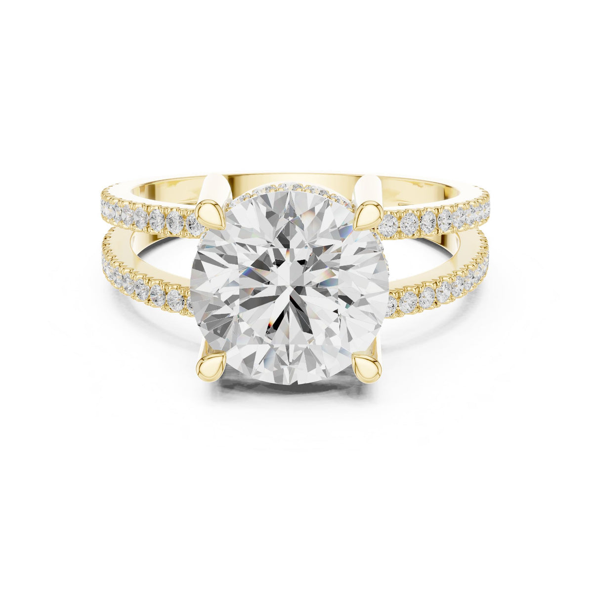 Round Hidden Halo Lab Grown Diamond Engagement Ring