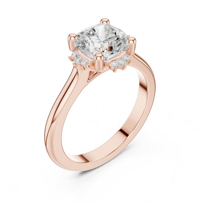 Round Hidden Halo Lab Grown Diamond Engagement Ring