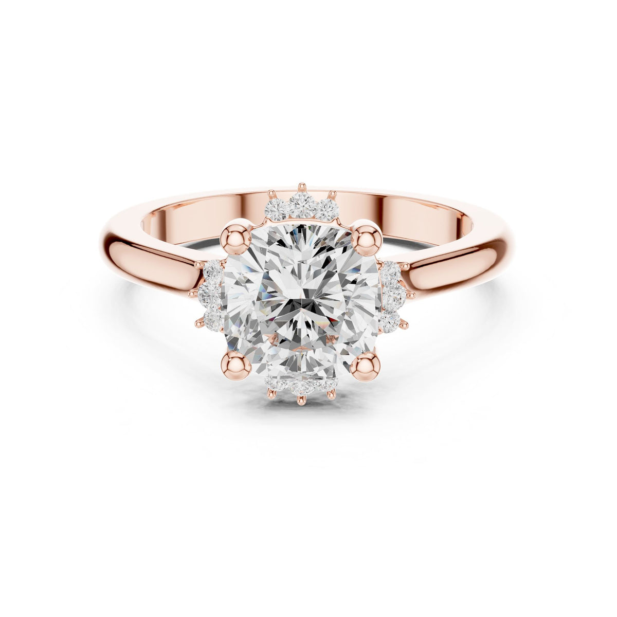 Round Hidden Halo Lab Grown Diamond Engagement Ring