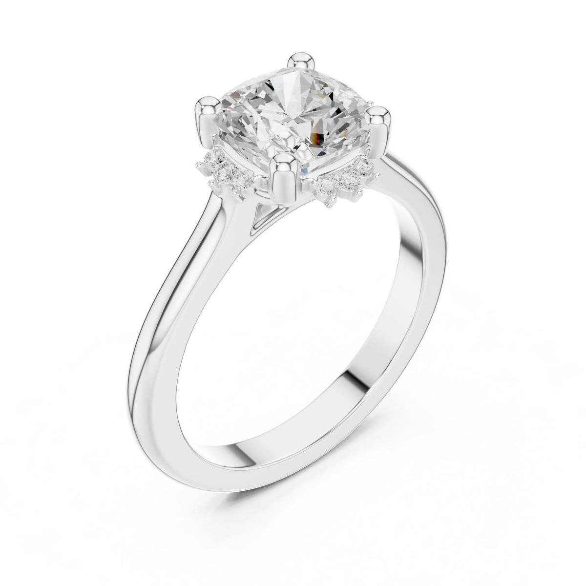 Round Hidden Halo Lab Grown Diamond Engagement Ring