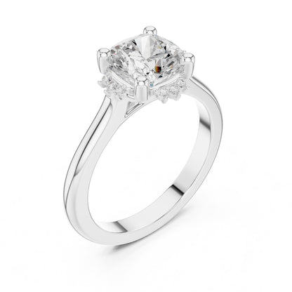 Round Hidden Halo Lab Grown Diamond Engagement Ring