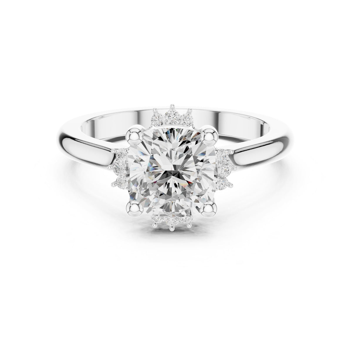 Round Hidden Halo Lab Grown Diamond Engagement Ring
