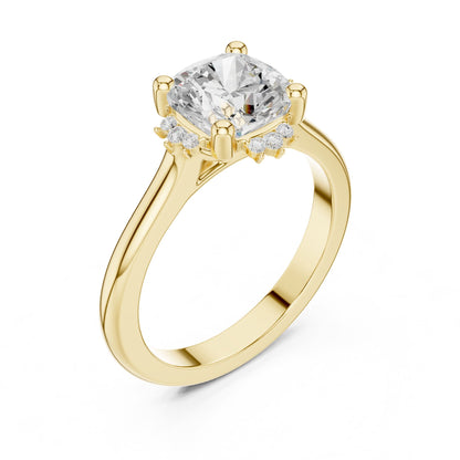 Round Hidden Halo Lab Grown Diamond Engagement Ring