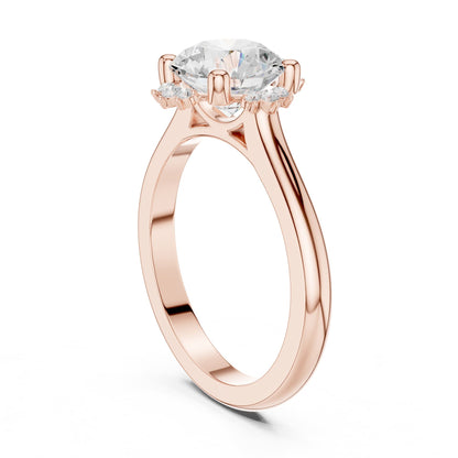 Round Hidden Halo Lab Grown Diamond Engagement Ring