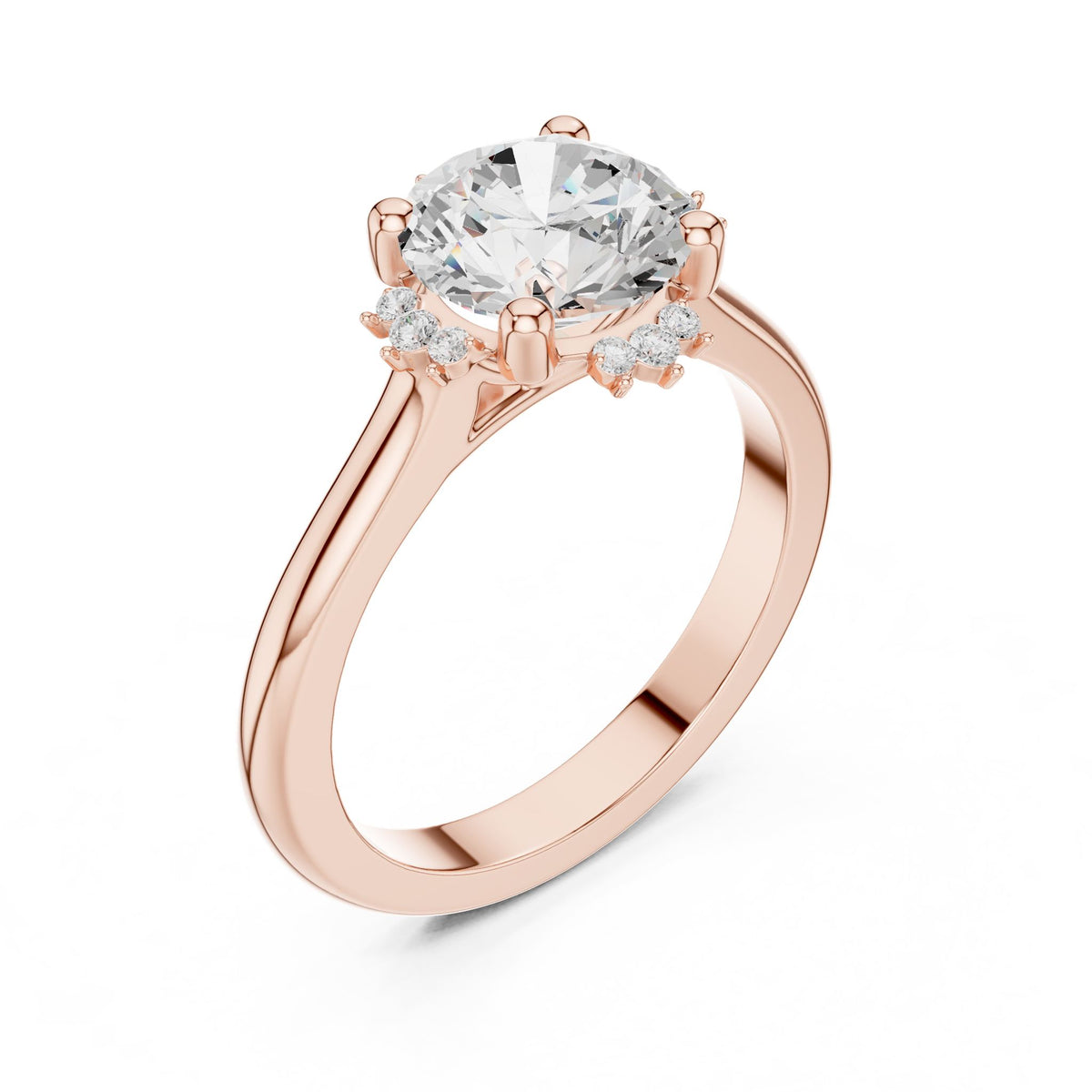 Round Hidden Halo Lab Grown Diamond Engagement Ring